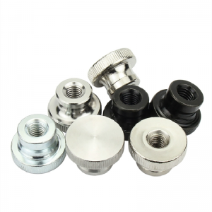 Knurled Thumb Nut M4 304 Stainless Steel Knurled Nut with Collar High Head Blind Hole Through Hole Knurled Thumb Nut